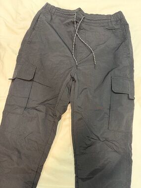 Black Cargo Drawstring Pants